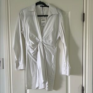 Zara White Long Sleeve Dress